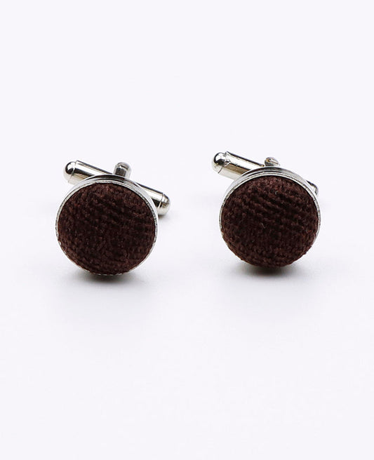 Boutons de Manchette Marron n°2 en Effet Velours | Simon - Unipap's