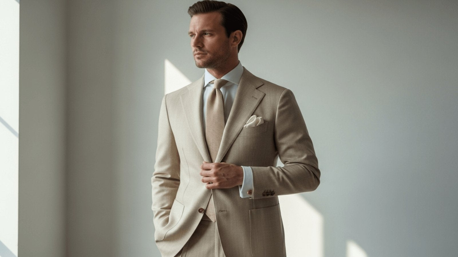 Quelle cravate porter avec un costume beige ? Imagen
