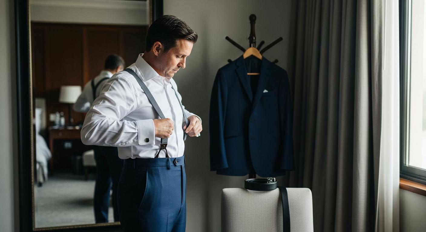 Bretelles homme ou ceinture : que porter avec un costume ? Imagen