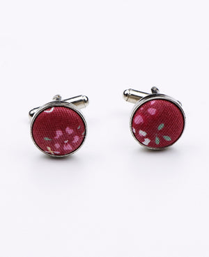 Boutons de Manchette Liberty Rouge n°2 en Coton | Gaspard - Unipap's