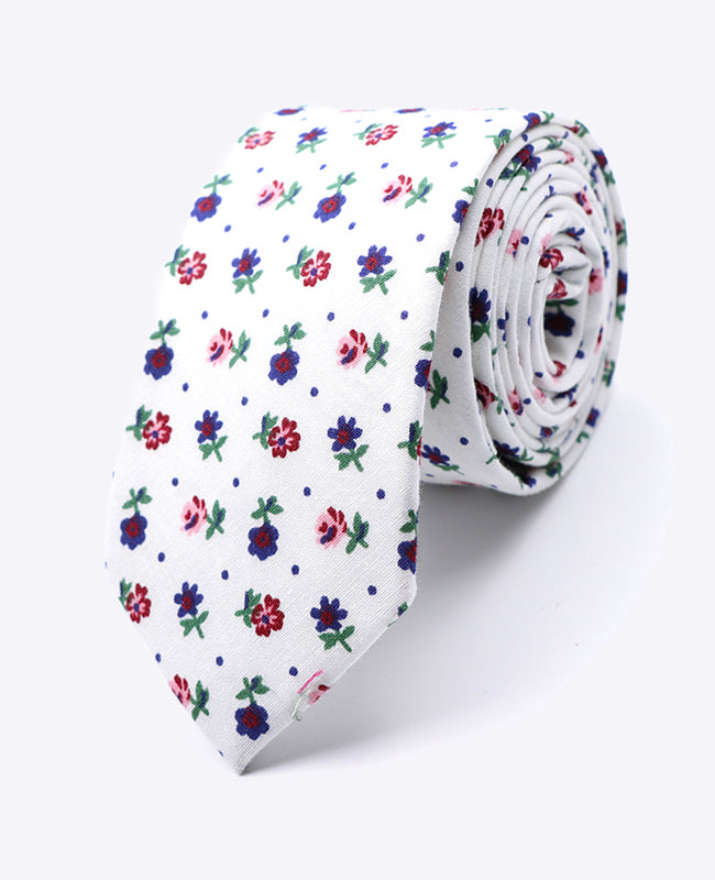 Corbata Liberty Blanco n°1 Hombre en Algodón | Gaspard - Unipap's