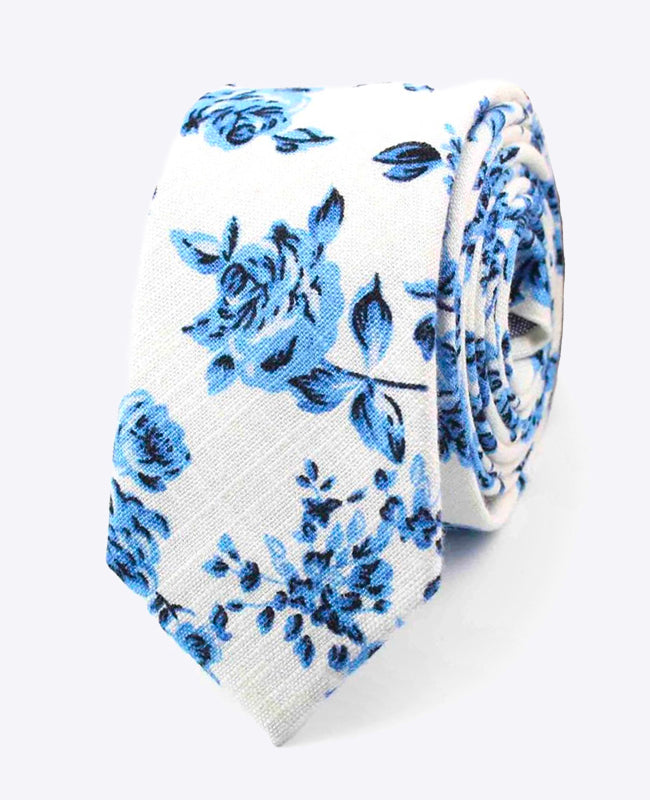Corbata Liberty Blanco n°10 Hombre en Algodón
