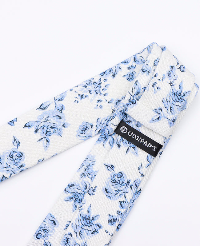 Corbata Liberty Blanco n°10 Hombre en Algodón | Charles - Unipap's