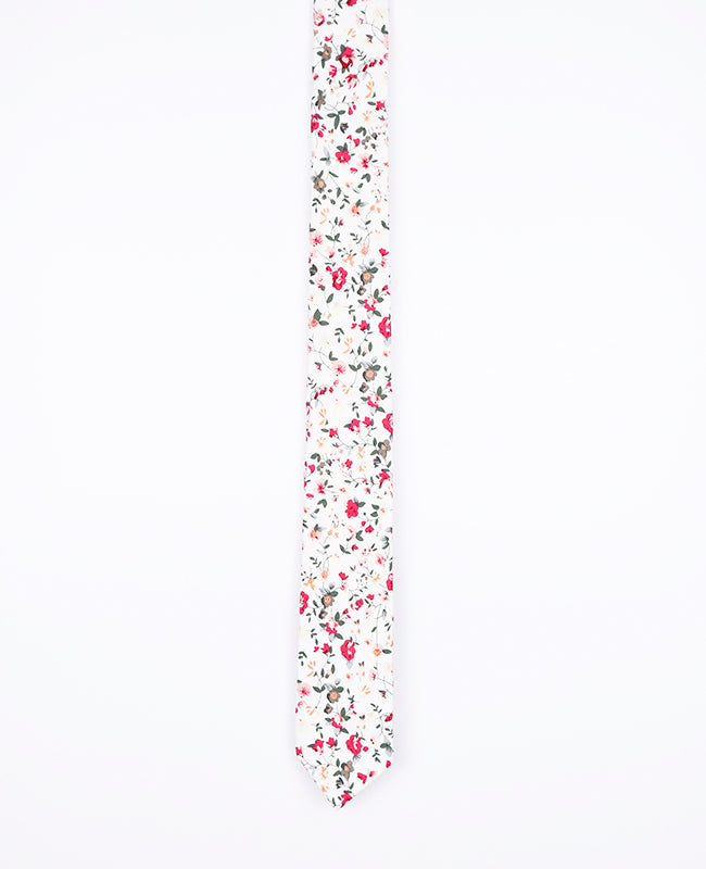 Corbata Liberty Blanco n°2 Hombre en Algodón | Charles - Unipap's