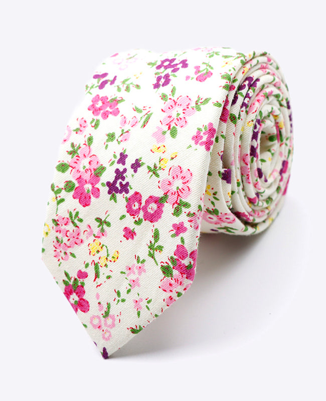 Corbata Liberty Rosa n°1 Hombre en Algodón | Gaspard - Unipap's