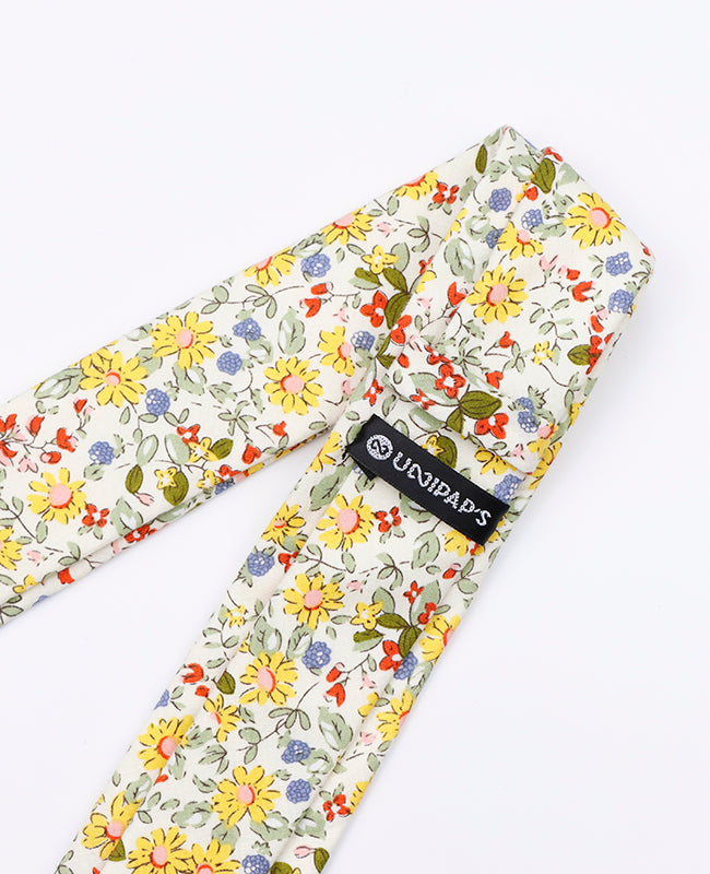 Corbata Liberty Blanco n°5 Hombre en Algodón | Charles - Unipap's