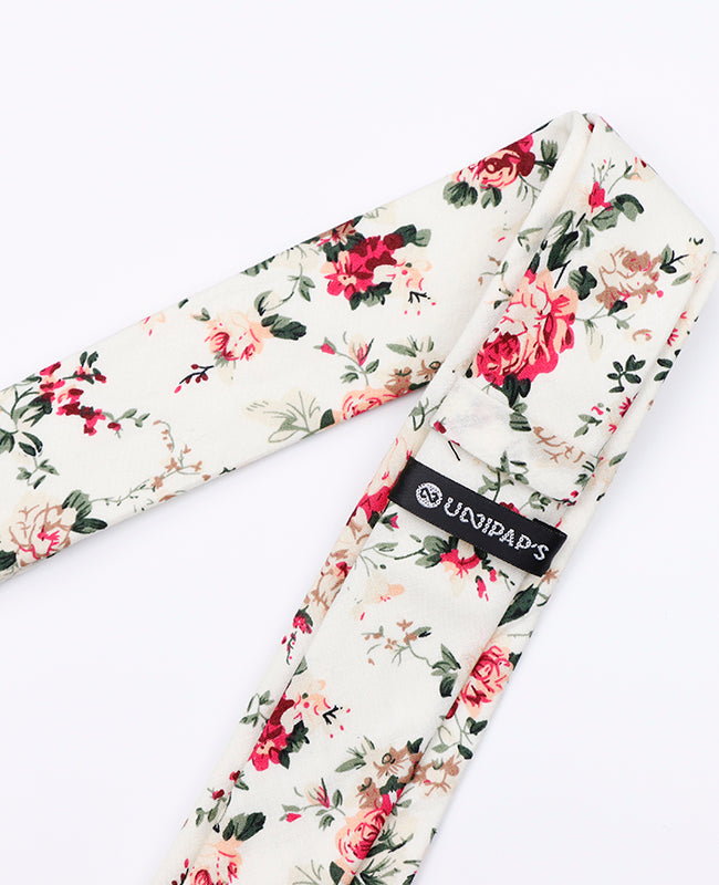 Corbata Liberty Blanco n°6 Hombre en Algodón | Charles - Unipap's