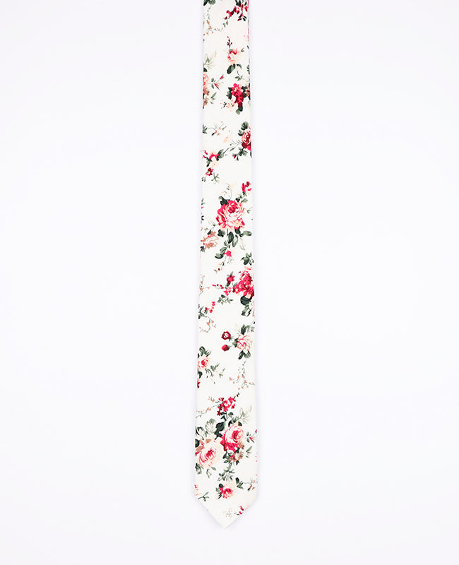 Corbata Liberty Blanco n°6 Hombre en Algodón | Charles - Unipap's