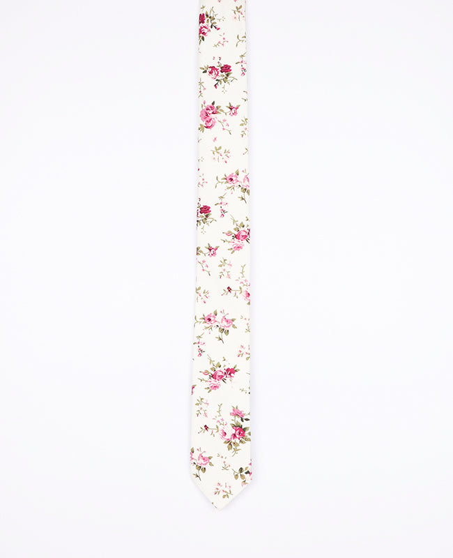 Corbata Liberty Blanco n°7 Hombre en Algodón | Charles - Unipap's