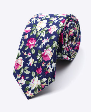 Corbata Liberty Azul n°1 Hombre en Algodón | Charles - Unipap's