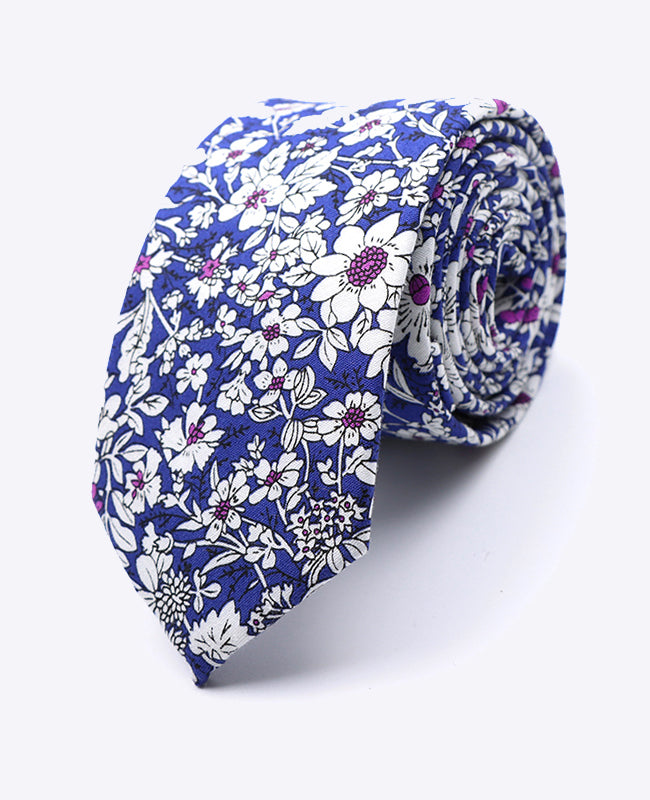Corbata Liberty Azul n°1 Hombre en Algodón | Clovis - Unipap's