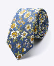 Corbata Liberty Azul n°1 Hombre en Algodón «Gaspard»