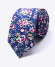 Corbata Liberty Azul n°10 Hombre en Algodón «Gaspard»