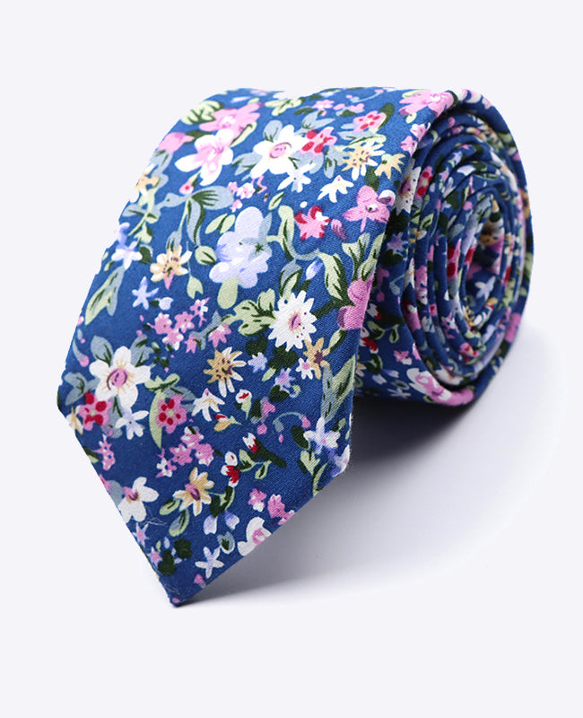 Corbata Liberty Azul n°11 Hombre en Algodón | Gaspard - Unipap's