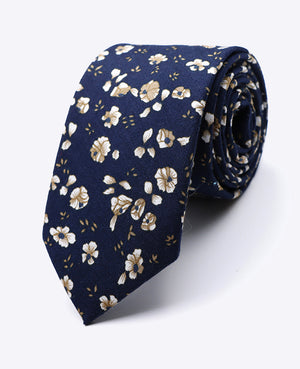 Corbata Liberty Azul n°13 Hombre en Algodón | Gaspard - Unipap's
