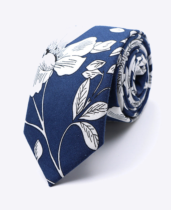 Corbata Liberty Azul n°2 Hombre en Algodón | Clovis - Unipap's