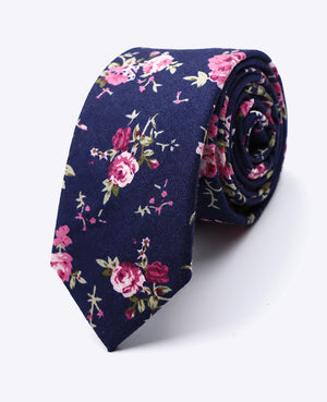 Corbata Liberty Azul n°4 Hombre en Algodón | Charles - Unipap's