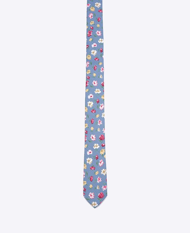 Corbata Liberty Azul n°4 Hombre en Algodón | Gaspard - Unipap's