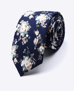 Corbata Liberty Azul n°5 Hombre en Algodón | Charles - Unipap's