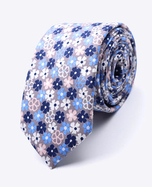 Corbata Liberty Azul n°5 Hombre en Algodón | Gaspard - Unipap's