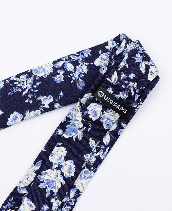 Corbata Liberty Azul n°6 Hombre en Algodón | Charles - Unipap's