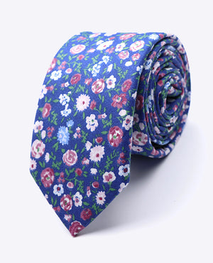 Corbata Liberty Azul n°7 Hombre en Algodón | Gaspard - Unipap's