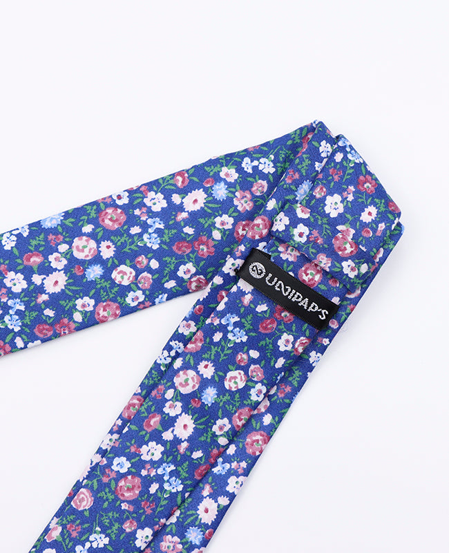 Corbata Liberty Azul n°7 Hombre en Algodón | Gaspard - Unipap's