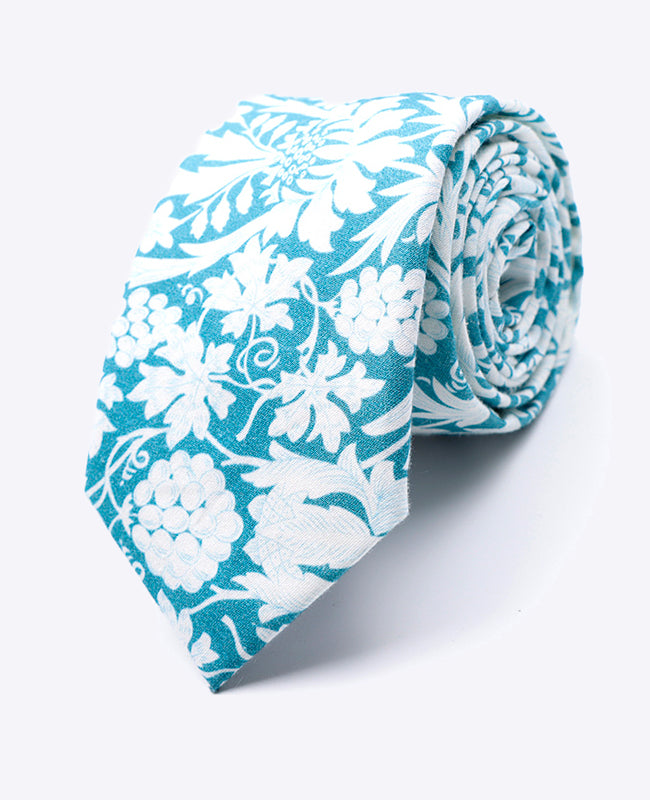 Corbata Liberty Azul n°9 Hombre en Algodón | Gaspard - Unipap's