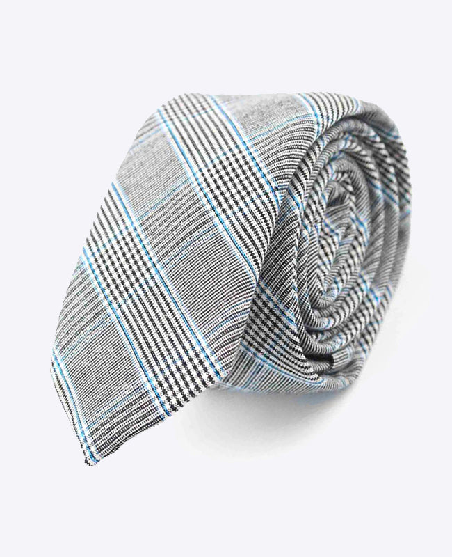 Corbata Tartán Gris n°1 Hombre en Algodón | Marcel - Unipap's