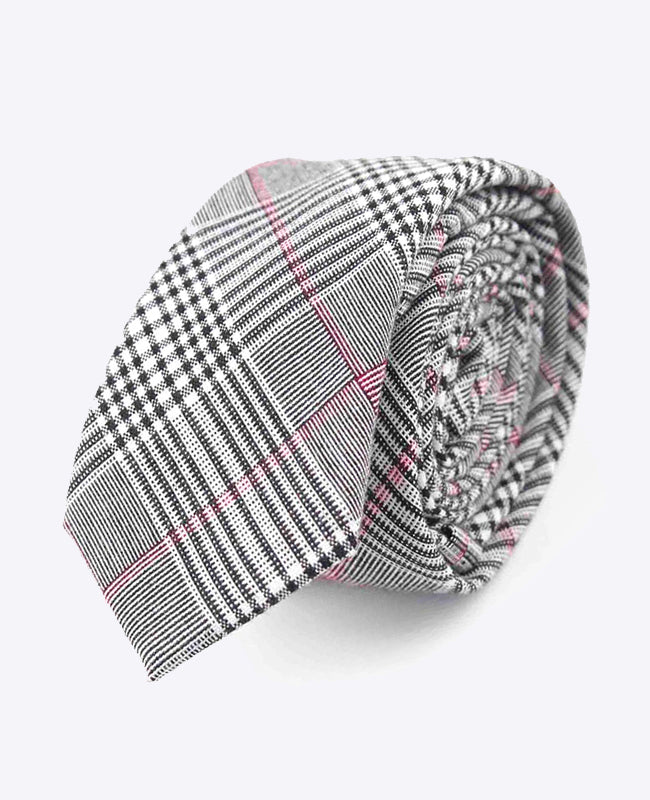 Corbata Tartán Gris n°3 Hombre en Algodón | Marcel - Unipap's