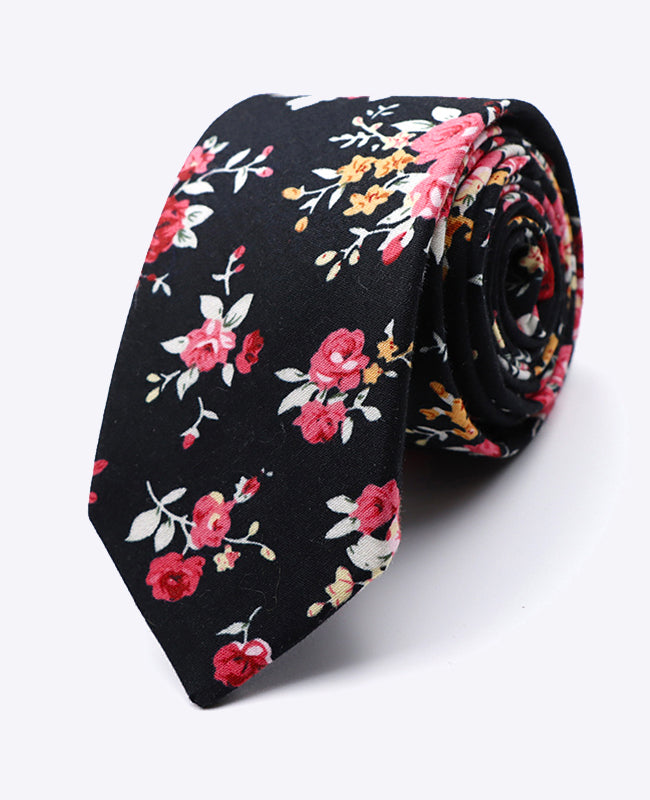 Corbata Liberty Negro n°1 Hombre en Algodón | Charles - Unipap's