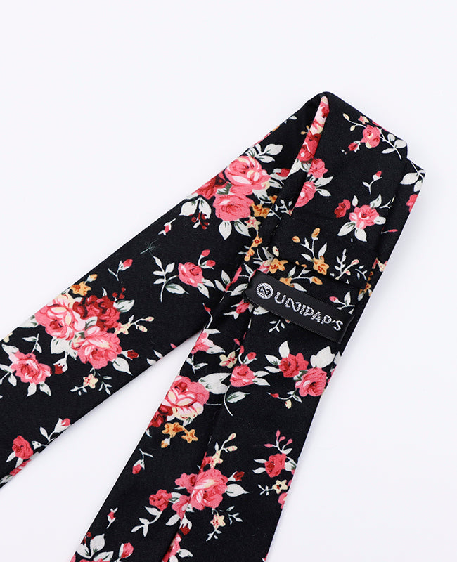 Corbata Liberty Negro n°1 Hombre en Algodón | Charles - Unipap's