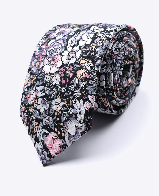 Corbata Liberty Negro n°2 Hombre en Algodón | Gaspard - Unipap's