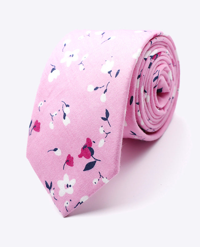 Corbata Liberty Rosa n°2 Hombre en Algodón | Gaspard - Unipap's