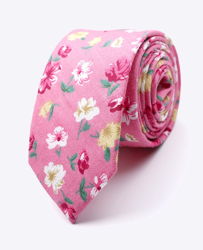 Corbata Liberty Rosa n°3 Hombre en Algodón | Gaspard - Unipap's