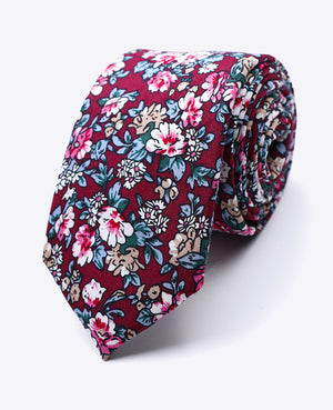 Corbata Liberty Rojo Hombre en Algodón | Charles - Unipap's