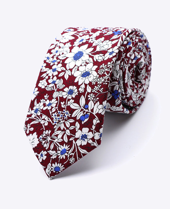 Corbata Liberty Rojo n°1 Hombre en Algodón | Clovis - Unipap's