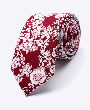 Corbata Liberty Rojo n°2 Hombre en Algodón | Clovis - Unipap's