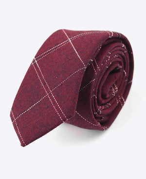 Corbata Tartán Rojo Hombre en Algodón | Marcel - Unipap's