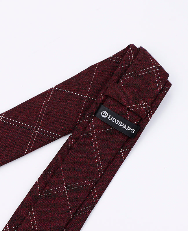 Corbata Tartán Rojo Hombre en Algodón | Marcel - Unipap's