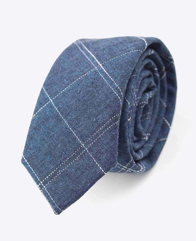 Corbata Tartán Azul Hombre en Algodón | Marcel - Unipap's