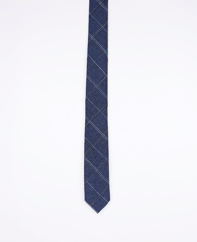 Corbata Tartán Azul Hombre en Algodón | Marcel - Unipap's