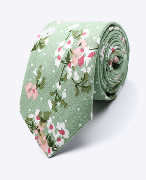 Corbata Liberty Verde n°3 Hombre en Algodón | Gaspard - Unipap's