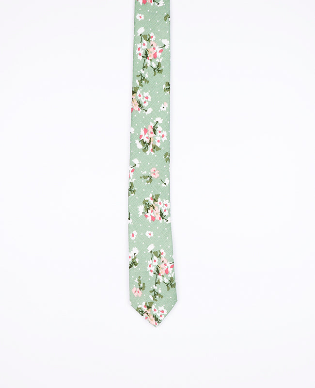 Corbata Liberty Verde n°3 Hombre en Algodón | Gaspard - Unipap's