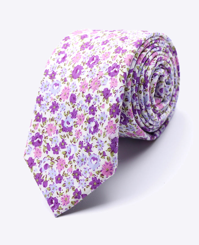 Corbata Liberty Violeta Hombre en Algodón | Gaspard - Unipap's