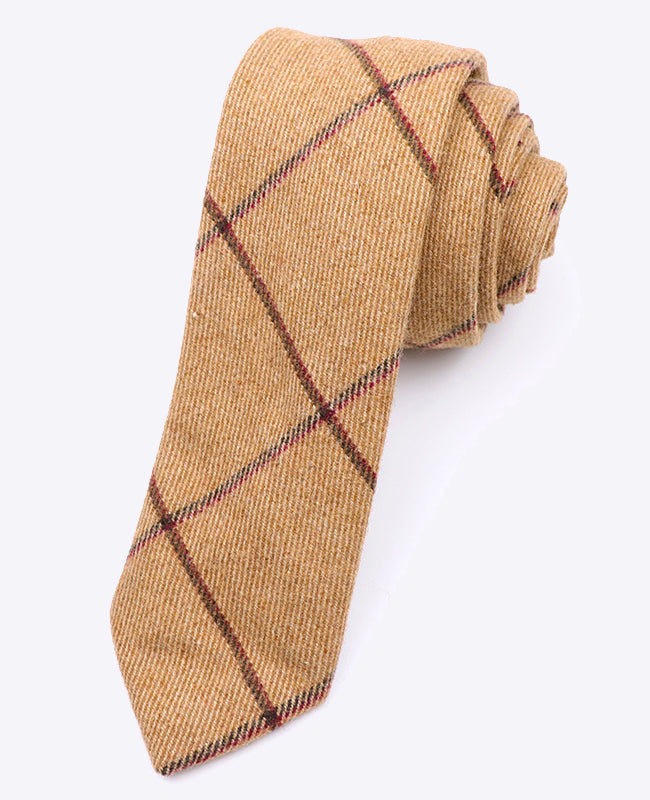 Corbata Tartán Marrón n°1 Hombre en Lana | Nobert - Unipap's