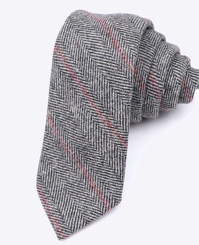Corbata Tartán Gris n°4 Hombre en Lana | Norbert - Unipap's