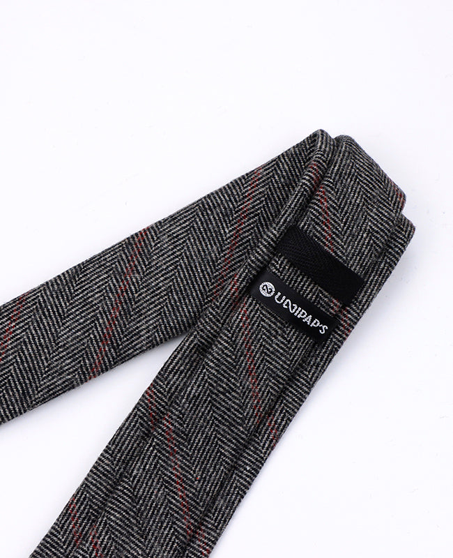 Corbata Tartán Gris n°4 Hombre en Lana | Norbert - Unipap's