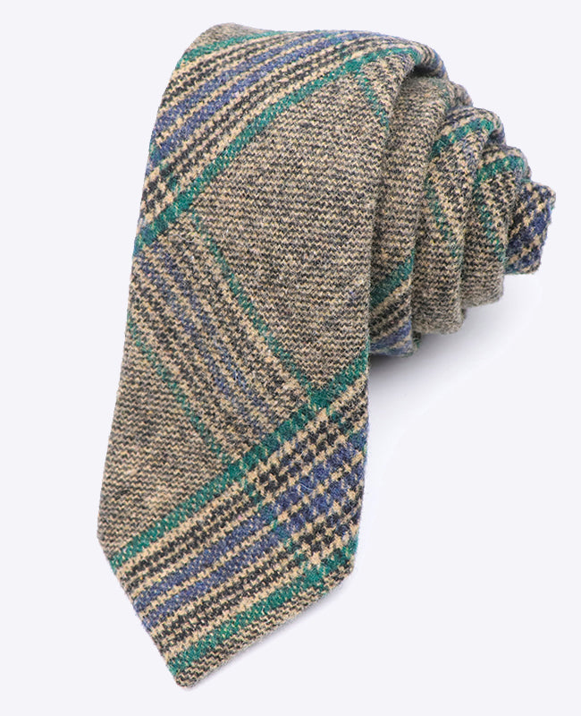 Corbata Tartán Gris n°5 Hombre en Lana | Norbert - Unipap's
