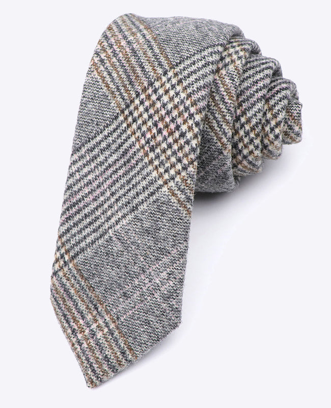 Corbata Tartán Gris n°7 Hombre en Lana | Norbert - Unipap's
